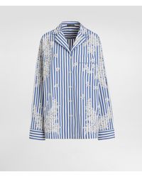 Dolce & Gabbana - Cotton Shirt With Flowers And Lace Embroidery - Lyst