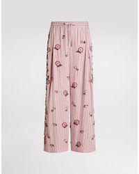 Dolce & Gabbana - Vanity Trousers With Embroidery - Lyst