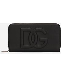 Dolce & Gabbana - Embossed-Logo Leather Wallet - Lyst