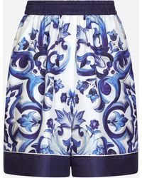Dolce & Gabbana - Short De Pyjama En Sergé À Imprimé Majoliques - Lyst