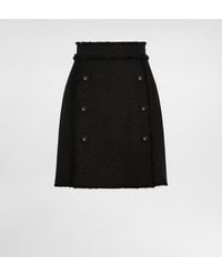 Dolce & Gabbana - Falda Corta De Tweed Raschel Con Botones Decorativos Con Logotipo Dg - Lyst