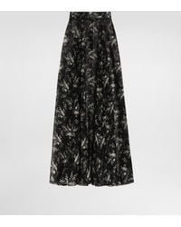 Dolce & Gabbana - Chiffon Skirt With Rose And Small Flower Print - Lyst