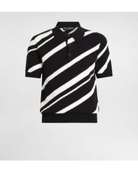 Dolce & Gabbana - Short-Sleeved Cotton Polo-Shirt With Striped Inlay - Lyst