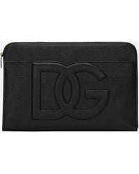 Dolce & Gabbana - Große Pouch Bag Aus Hirschleder - Lyst