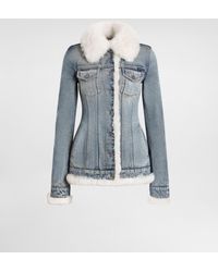 Dolce & Gabbana - Denim Jacket With Fur Effect Details - Lyst