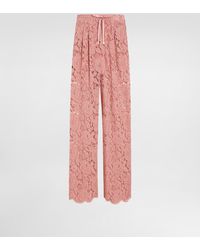 Dolce & Gabbana - Lace Wide-Leg Trousers - Lyst
