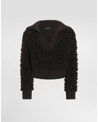 Dolce & Gabbana - Fur-Effect Wool Pullover - Lyst