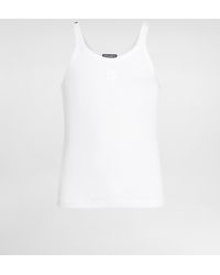 Dolce & Gabbana - Cotton Tank Top With Embroidery - Lyst