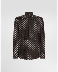 Dolce & Gabbana - Polka Dot-Print Silk Twill Shirt - Lyst
