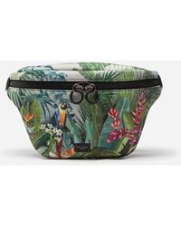 Dolce & Gabbana Palermo Tecnico Fanny Pack In Neoprene With Tropical Print - Green