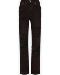 Dolce & Gabbana - Flared Jeans With Ripped Details - Lyst