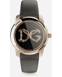 Dolce & Gabbana Dg7 Barocco Watch With Gray Satin Strap