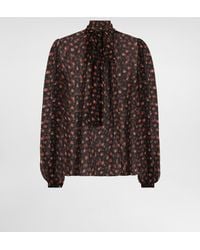Dolce & Gabbana - Small Rose-Print Chiffon Top - Lyst