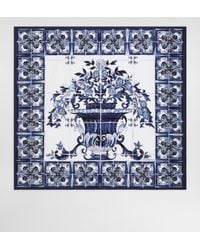 Dolce & Gabbana - Dg Exclusive Tuch 90 X 90 Aus Seidentwill Mit Majolika-Print - Lyst