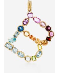 Dolce & Gabbana - Charm B Lettering 18-Carat And Multicolored Gems - Lyst