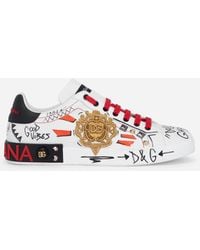 Dolce & Gabbana - Portofino Turnschuhe mit Stickerei und Stollen - Lyst