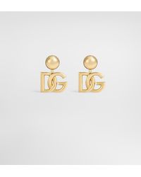 Dolce & Gabbana - Clip-On Earrings With Dg Logo - Lyst