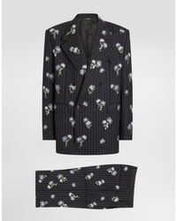 Dolce & Gabbana - Double-Breasted Palermo Wool Suit With Embroidery - Lyst