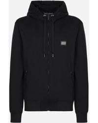 Dolce & Gabbana - Jersey-Sweatshirt Mit Kapuze Und Reißverschluss - Lyst