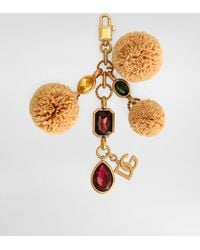 Dolce & Gabbana - Metal And Raffia Keychain - Lyst