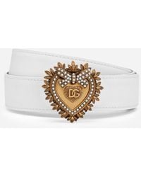 Dolce & Gabbana - Devotion Heart Adjustable Leather Belt - Lyst