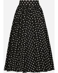 Dolce & Gabbana - ドットプリント コットン ロンゲット サーキュラースカート - Lyst