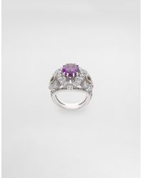 Dolce & Gabbana - Eleganza Ring 18-Carat, Amethyst, Peridots, And Sapphires - Lyst