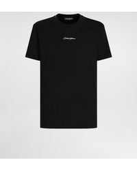 Dolce & Gabbana - Cotton T-Shirt With Embroidered Patch - Lyst