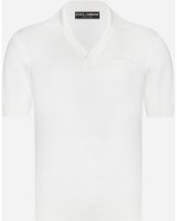 Dolce & Gabbana - Silk Polo-Shirt With Embroidery - Lyst