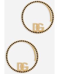 Dolce & Gabbana - Ear Cuff Earrings With Dg Logo And Rhinestones - Lyst
