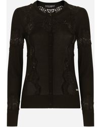 Dolce & Gabbana - Cárdigan De Cachemira Y Seda Con Aplicación De Encaje - Lyst