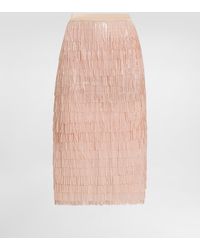 Dolce & Gabbana - Sequined Midi Skirt With Fringed Embellishment - Lyst