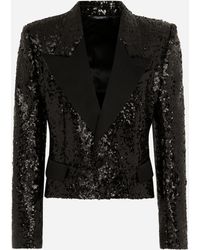 Dolce & Gabbana - Sequin-Embellished Single-Breasted Jacket - Lyst