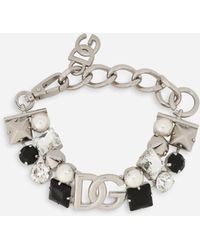 Dolce & Gabbana Armband Mit Kristallkette dg in Mettallic Damen Schmuck Armbänder 