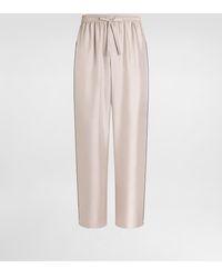Dolce & Gabbana - Vanity Silk Trousers With Embroidery - Lyst