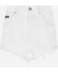 Dolce & Gabbana - Denim Shorts With Ripped Details And Abrasions - Lyst