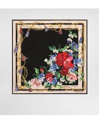 Dolce & Gabbana - Silk Floral Print Foulard - Lyst