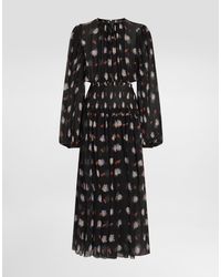 Dolce & Gabbana - Small Floral-Print Long Chiffon Dress - Lyst