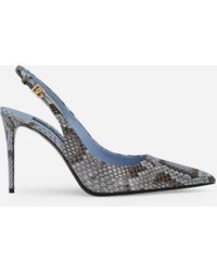 Dolce & Gabbana - Python Skin Slingbacks - Lyst