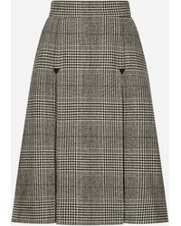 Dolce & Gabbana - Glen Plaid Calf Length A Line Skirt - Lyst