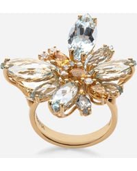 Dolce & Gabbana - Boucles D'Oreilles Butterfly En Jaune 18 Carats Et Aigues-Marines - Lyst