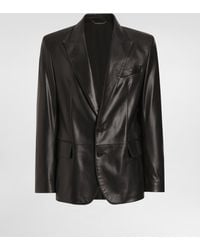 Dolce & Gabbana - Single-Breasted Sicilia Light Leather Jacket - Lyst