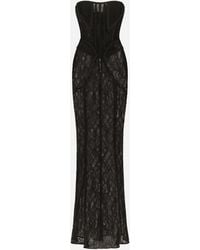 Dolce & Gabbana - Long Lace Corset Dress - Lyst