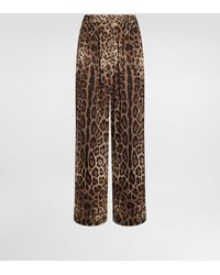 Dolce & Gabbana - Pantalon De Pyjama En Satin À Imprimé Léopard - Lyst
