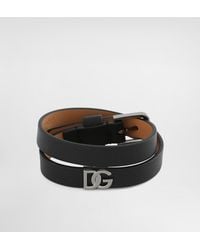 Dolce & Gabbana - Armband Aus Kalbsleder Mit Dg-Logo - Lyst