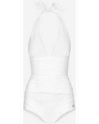 Dolce & Gabbana - Halterneck Swimsuit - Lyst