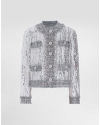 Dolce & Gabbana - Tulle Gabbana Jacket With Sequin Embroidery - Lyst