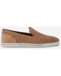 Dolce & Gabbana Zapatos Sin Cordones De Ante Y Con Los Laterales De Cocodrilo - Neutro