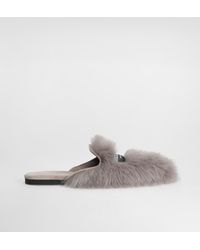 Dolce & Gabbana - Shearling And Suede Slippers - Lyst