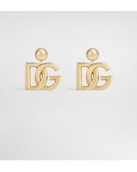 Dolce & Gabbana - Clip-On Earrings With Dg Logo - Lyst